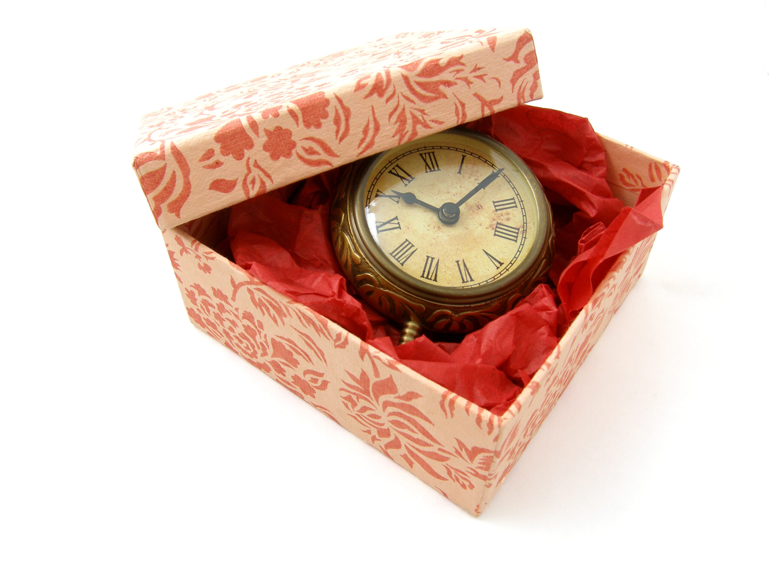 Clock in a gift box